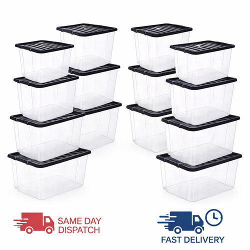 Clear plastic storage boxes - clear,