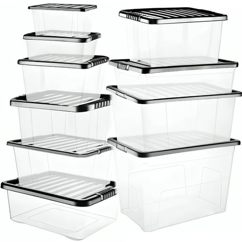 Clear plastic storage - plastic, boxes