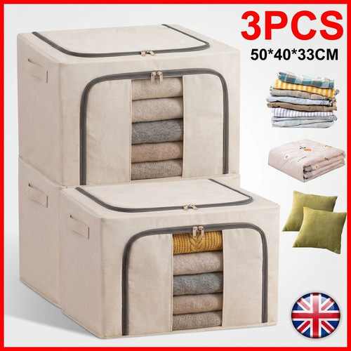 3pcs 66l folding storage box - 3pcs,
