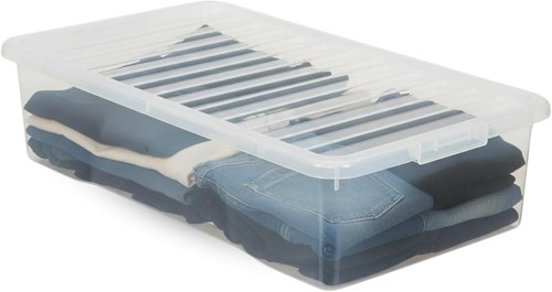 Clear under bed plastic - under,