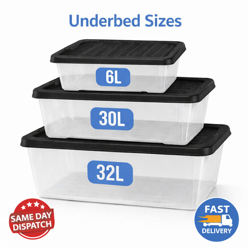 Underbed plastic storage - storage, boxes